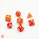 Set of Two-Tone Red Orange Dice Pouch Set of Acrylic Dice RPG Dungeons & Dragons Pathfinder Wargames