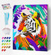 Splat Planet Set Malfarben Ton Tiger Segeltuch Leinwand 30x40cm