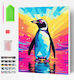 Splat Planet Set Diamantmalerei Pinguin Segeltuch Leinwand 30x40cm