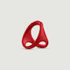 Double Cock And Ball Silicone Ring Male Collection Red