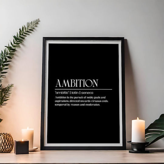 Quote Poster Ambition Seneca Pq141 21cm X 30cm Λευκό Κάδρο Pvc