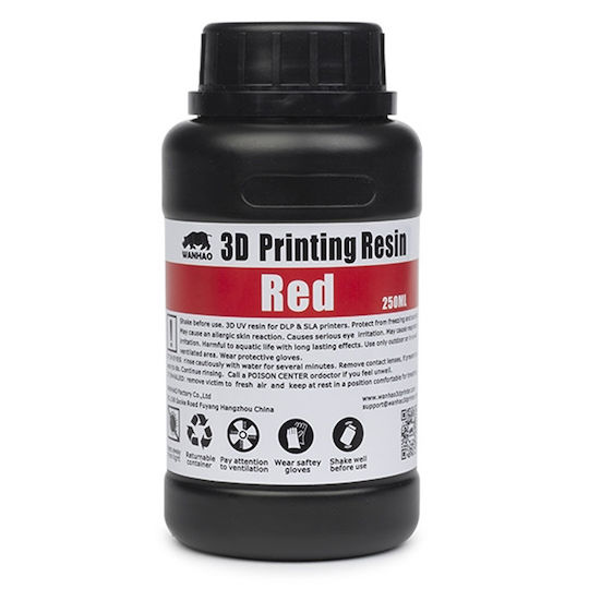Wanhao Resin για 3D Printer Κόκκινο 250ml
