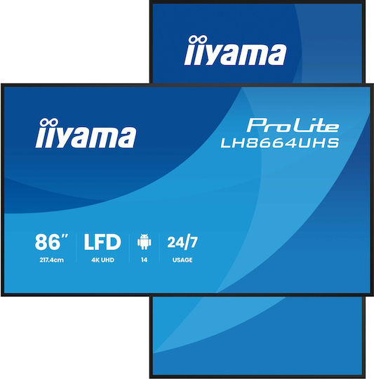 Iiyama LH8664UHS-B3AG Afișaj Public LED IPS 4K UHD 85.6"