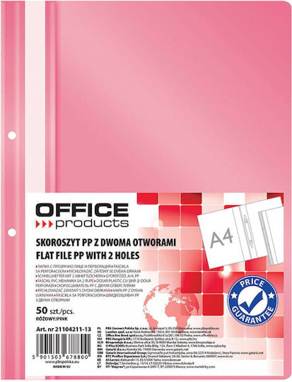 Office Products Dosar Plastic Cu Spini Găuri Grosime 100/170 Microni Set 50 Bucăți Office Products Roz