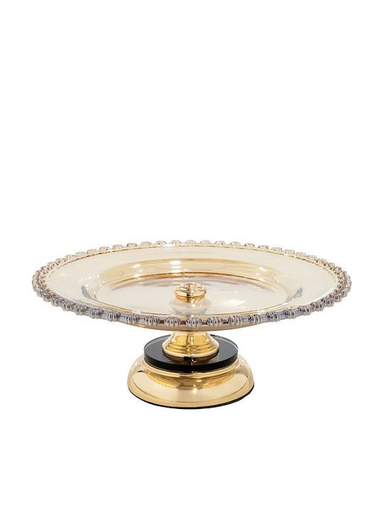 Decorative Glass Gold Platter 32x12x12cm