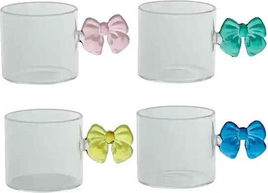 Brandani Satz Tassen Kaffee Glas Kaffee 80ml 4 Stück