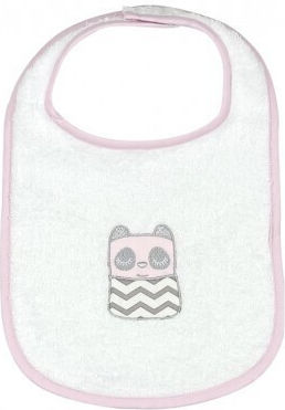Baby Star Friends Baby Bib Fabric with Hoop & Loop Fastener Pink 4483R
