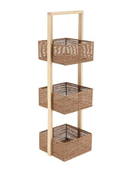 Кухненски Стелаж Дървен 3 Позиции Кафяв 28x25x90см