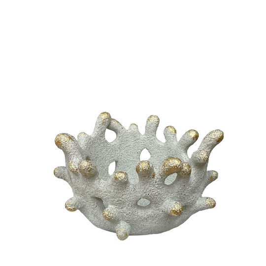 Marhome Διακοσμητικό Μπωλ Πλαστικό Εκρού 21x21x13.5cm