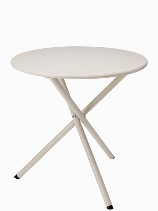 Metal Table for Small Outdoor Spaces Ecru xx48cm