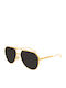 Bottega Veneta Unisex Sunglasses with Gold Metallic Frame and Gold Lens BV1465S 001