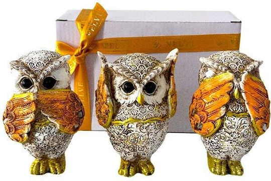 Velve Velve Set Dekorative Eulen 10x5cm 3 Stück