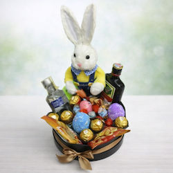 Easter Gift Box Bunny Deluxe Jagermeister Absolut Vodka Ferrero Rocher Kinder Sweets Plush Bunny