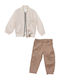Kids Clothing Set with Pants Summer 3 Pieces Beige