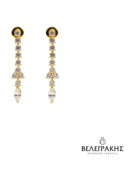Velegrakis Dangle Earrings in 14K Gold with Stones