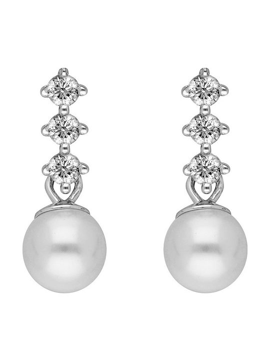 Brizzling Ohrringe aus Silber Vergoldet mit Diamant & Perlen