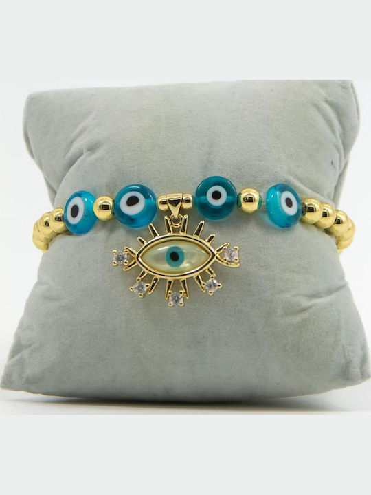 Women's Bracelet with Eye Design in Brass Gold Plated 17cm