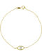 Xrisokosmima Women's Bracelet with Eye Design in 9K Gold with Zircon