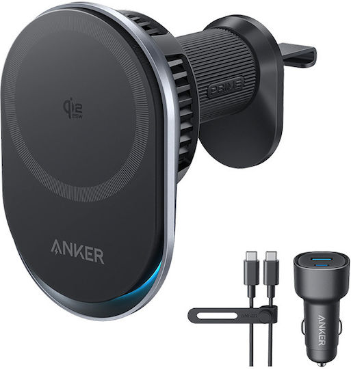 Anker Prime MagGo AirCool Car Mobile Mount with Adjustable Hooks and Wireless Charging Black