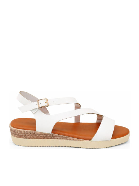Weiß Flache Sandalen für Damen
