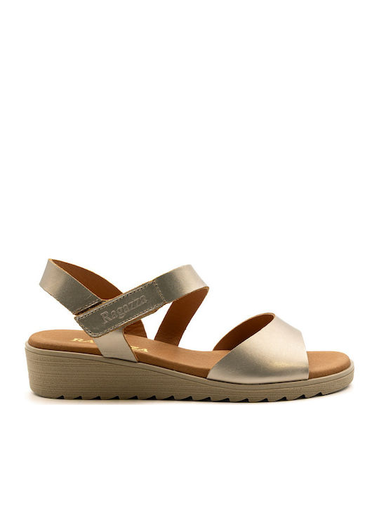 Ragazza Leather Women's Flat Sandals Beige