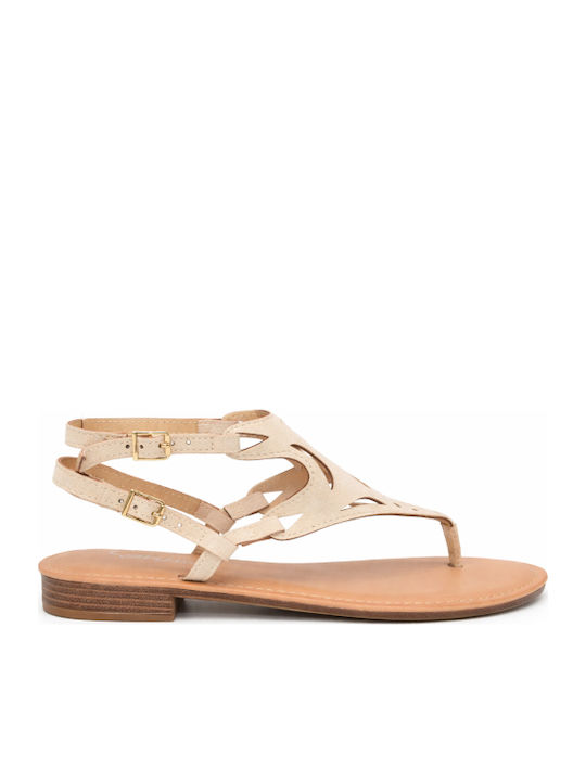 Flache Sandalen Für Damen Beiges