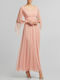 Maxi Dress for Wedding Christening with Tulle Salmon
