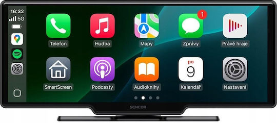 Sencor Multimedia Screen for Car Dashboard with Apple CarPlay Android Auto GPS