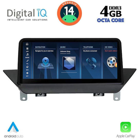 Digital IQ Car Audio System for BMW X1 (E84) 2009-2015 (Bluetooth/USB/WiFi/GPS/Apple CarPlay/Android Auto) with 10.25" Touch Screen