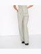 Women's Fabric Trousers in Relaxed Fit Green