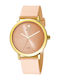 Loisir Womens Watch Battery with Beige Rubber Strap