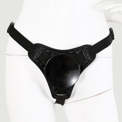 Δερμάτινη Ζώνη Strap On Ομοιώματα Βεντούζα Leather Strap On Harness Suction Cup Dildos Μαύρη