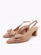 Pointed Toe Heels in Patent Leather with Strap & Chunky Mid Heel Pink