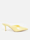 Mules With Thin Low Heel In Yellow Colour