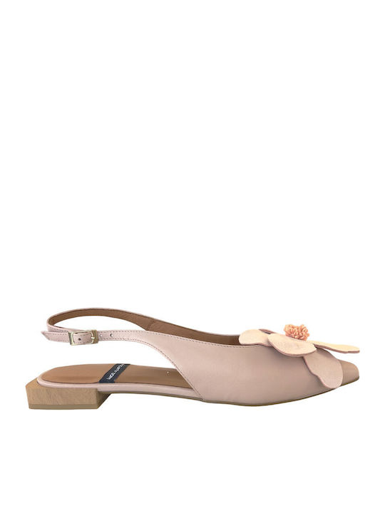 Leder Damen Ballerinas Slingback in Rosa Farbe