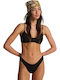 Sommer High Hike Bikinihosen Slip Schwarz Pebble