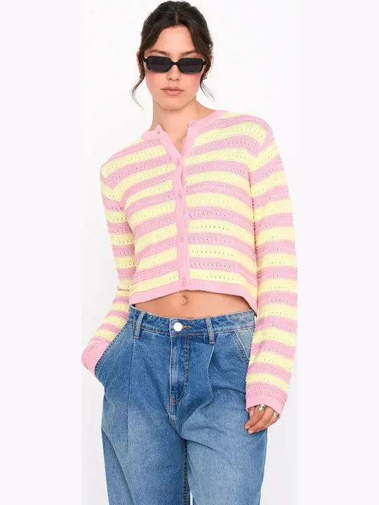 24 Colours Kurz Gestrickte Damen Strickjacke Ro...