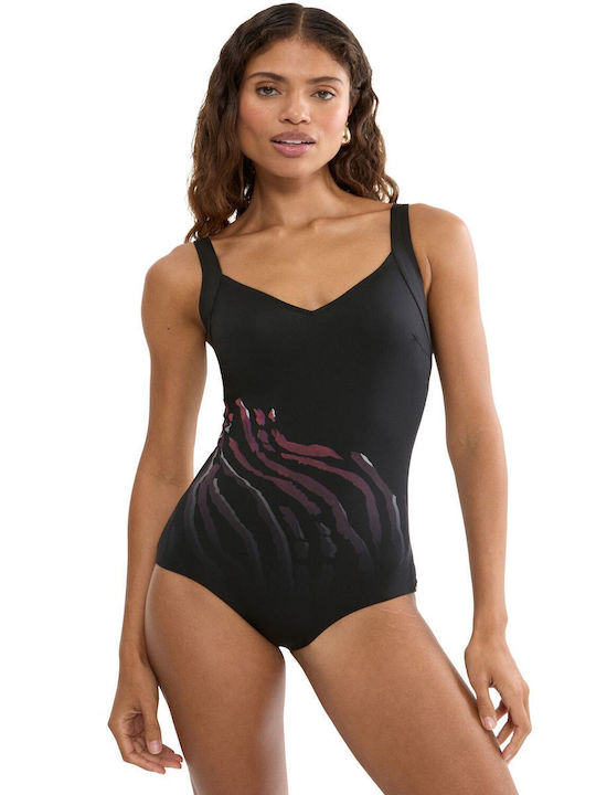 Costum De Baie Întreg Negru Cu Căptușeală Ușoară