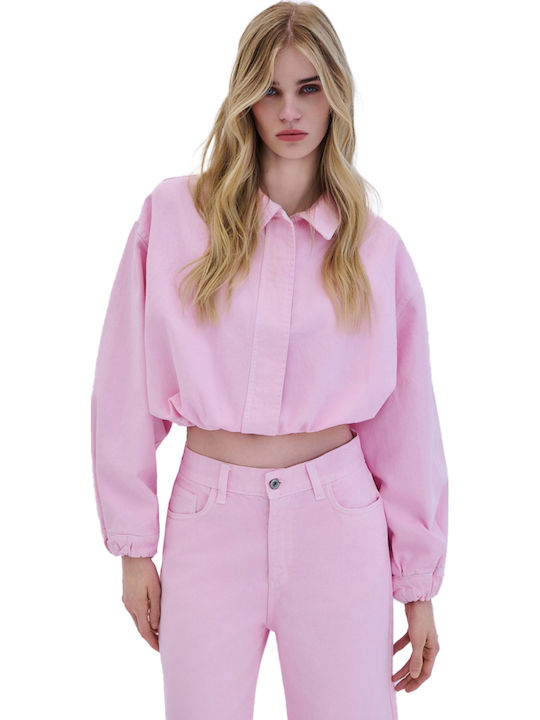 Combos Knitwear Jean Jacket Baby Pink
