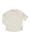 Kids Long-Sleeved Linen White Shirt