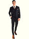 Men's Suit with Vest Black