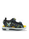 Kids' Sandals with Hoop & Loop Closure and Lights Black