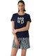 Minerva Summer Women's Cotton Pyjama Set Marine Boheme