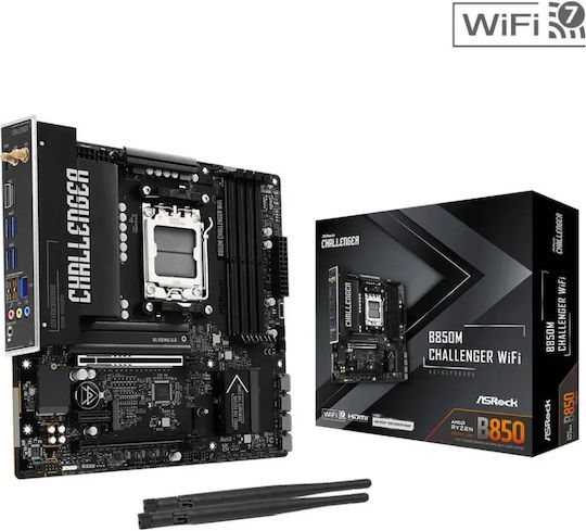 ASRock B850M Challenger WiFi Motherboard Micro ATX with AMD AM5 Socket 90-MXBU40-A0UAYZ