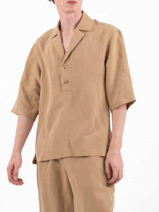 Vittorio Artist Men's Long Sleeve Overshirt Beige