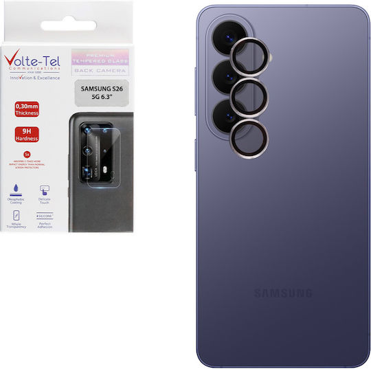Volte-Tel Glass Cover Schutz für Kamera Gehärtetes Glas Silber für das Samsung S26 5g