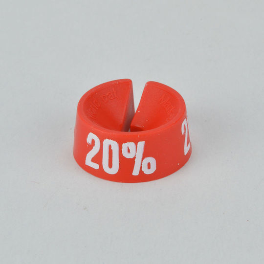 20% Set 25 Stück Preisschilder Nummernindikatoren Markierung Rabatt Rot Weiß Druck 253.029.0010.07