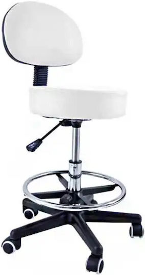 ICosmetics Medical Stool with Backrest White 00512