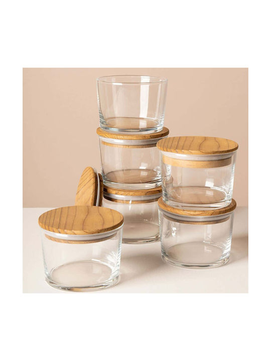 Hermia Hermia Set 6 Stück Allgemeine Verwendung Glas Vasen mit Deckel Weiß 220ml