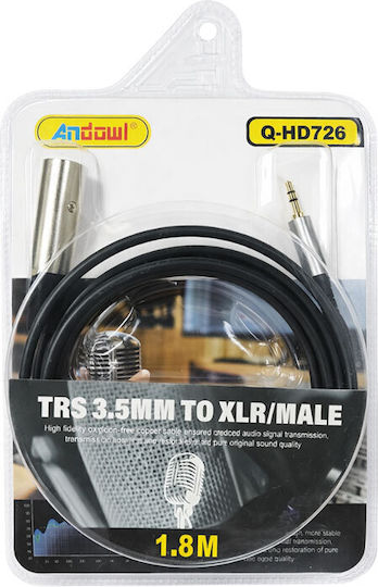 Andowl Cable XLR Male 3.5mm Male Black 1.8m Q-HD726